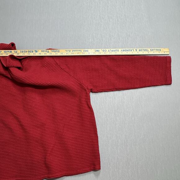 FOCUS Casual Life XL Waffle Knit Cotton Art-to-Wear Funky Red Jacket Tunic Top - Picture 7 of 8